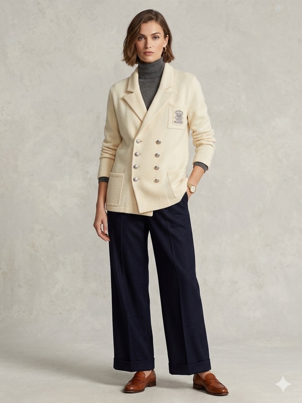 Ralph Lauren Cream Double-Breasted sweater